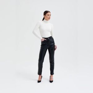 leather mom trousers